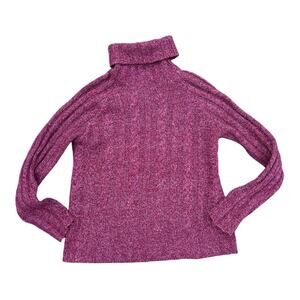 Motherhood Magenta Marled Turtleneck Sweater Size S
